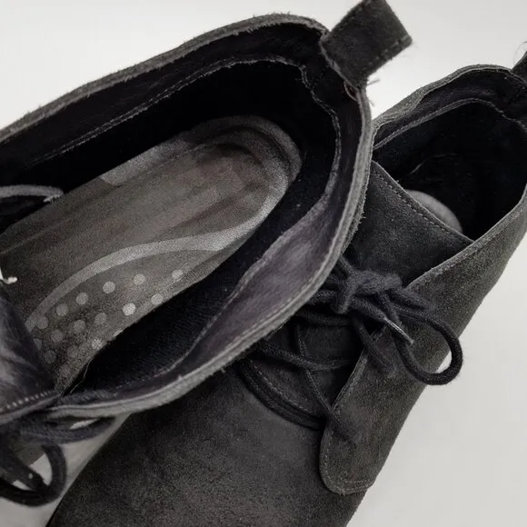 Naot Women's 9-9.5 Levanto Ankle Boots 40 Lace Up Comfort Dark Gray Suede $225