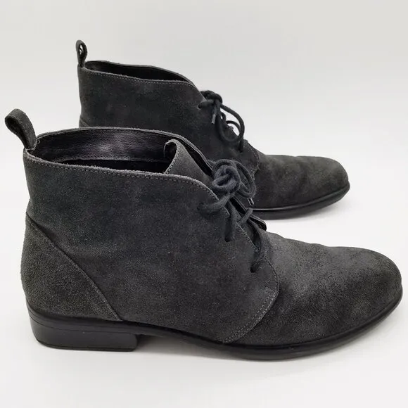 Naot Women's 9-9.5 Levanto Ankle Boots 40 Lace Up Comfort Dark Gray Suede $225