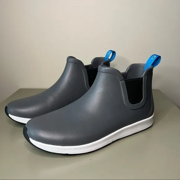 Native Apollo Grey Chelsea Rain Boots Men 9 Women 11