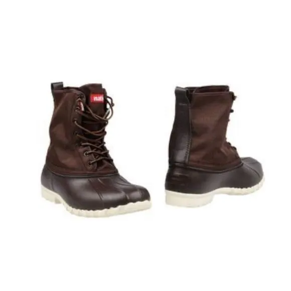 Native Solid Brown Ankle Tie Up Duck Boots Men size 5 Women size 7