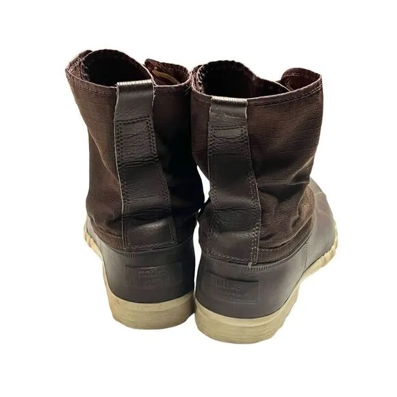 Native Solid Brown Ankle Tie Up Duck Boots Men size 5 Women size 7