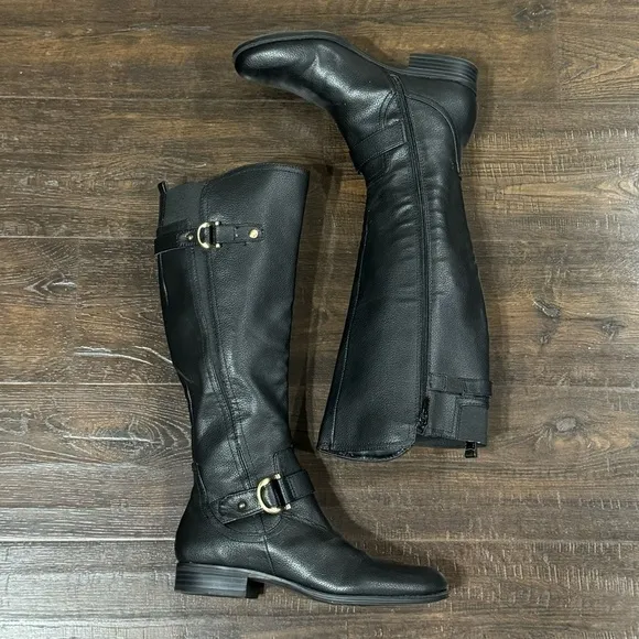 Naturalizer Jeana Leather Black Boots Size 7.5 Women