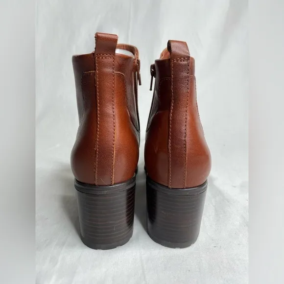 Naturalizer women Laura Terracotta Leather  block heel boots new