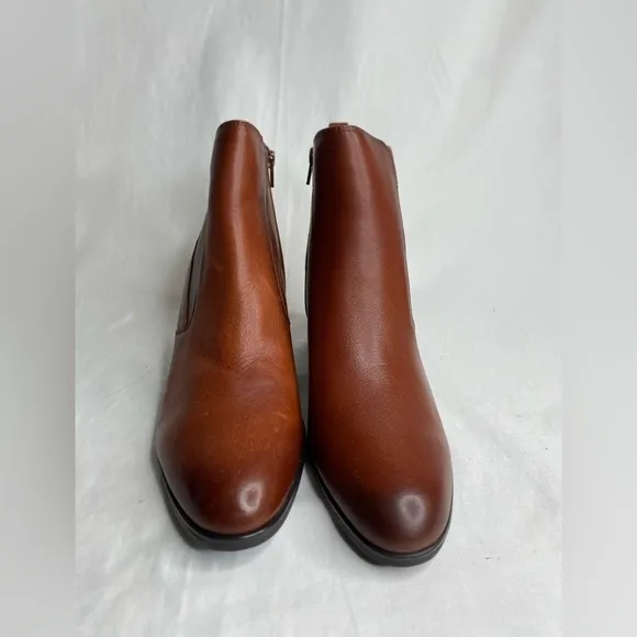 Naturalizer women Laura Terracotta Leather  block heel boots new