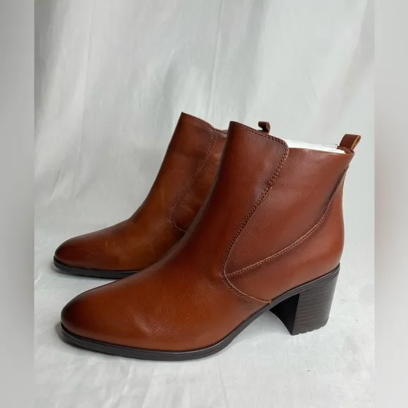 Naturalizer women Laura Terracotta Leather  block heel boots new