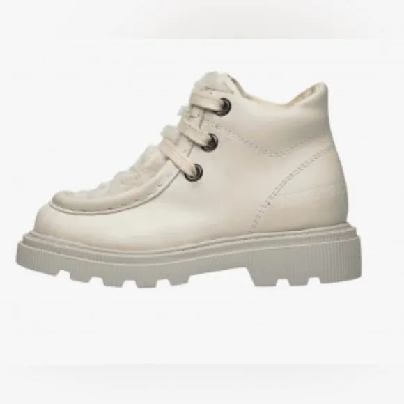 NATURINO OSTINLeather and wool ankle boots, Cream
