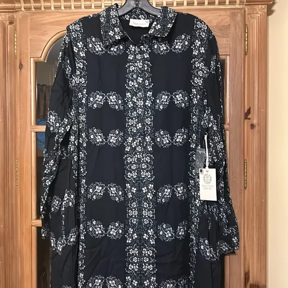 Navy Floral Miller Maxi Shirt Dress