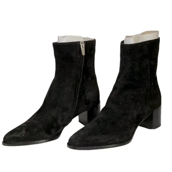 NEE MARGAUX Black Suede Women's Ankle Boots SIZE 6 US / 36 EU