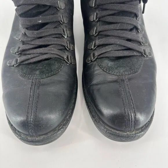 Nero Giardini Women's Leather Round Toe Zip Lace Up Ankle Boots Black Size 9