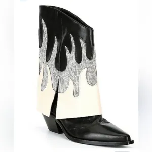 NEW $198 Gianni Bini Conley Western Flame Heel cowgirl boots women size 6