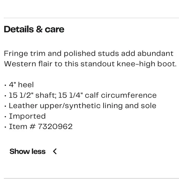 NEW $259 Vince Camuto Panaryaz Knee Heel Fringe western boots women size 8.5