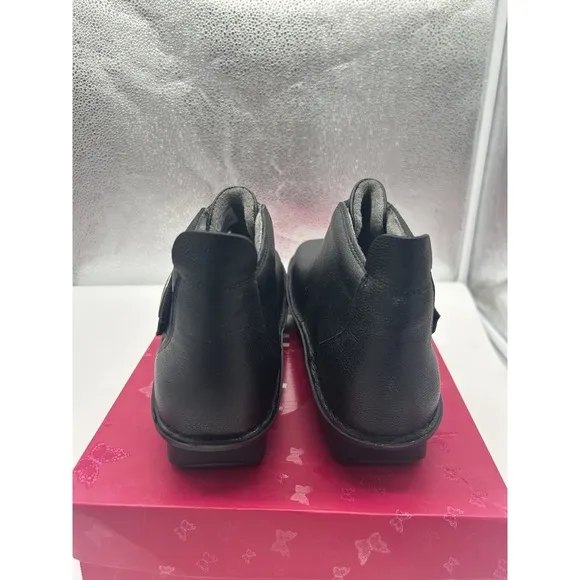 New Alegria Caiti Leather Pull On Faux Fur Lined Ankle Boots Black EU 41 US 10.5
