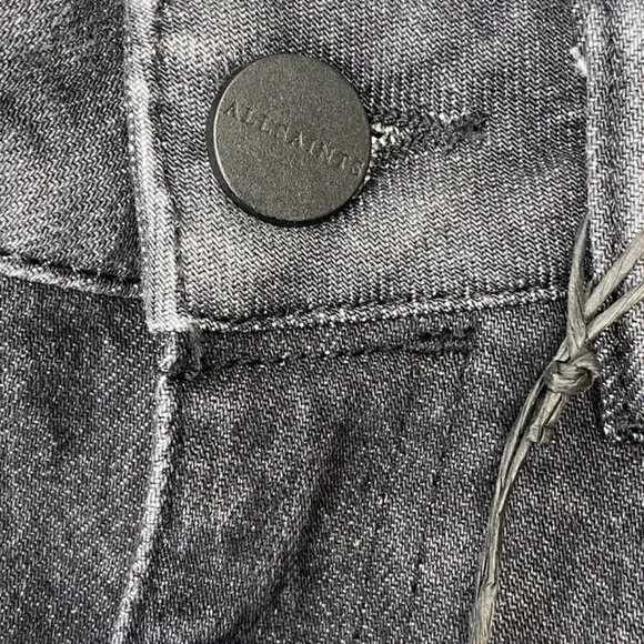 NEW ALLSAINTS Women's IDA EMB Cropped Jeans – Size 28 – Black Denim – NWT