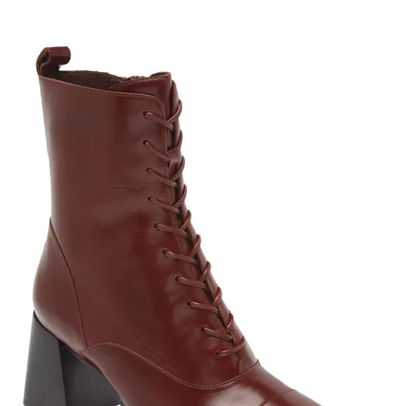 New Anthropologie Jeffrey Campbell SquareToe Lace-Up Boots Size 9