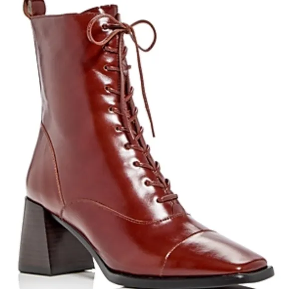New Anthropologie Jeffrey Campbell SquareToe Lace-Up Boots Size 9