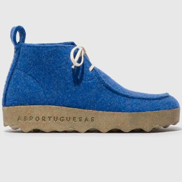 NEW ASPORTUGUESAS Made In Portugal Cody Sneaker Boots Indigo Blue for women 663t