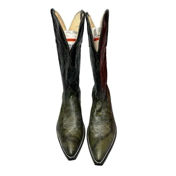 NEW AVICK Genuine leather Green black Western Men boots sz 8