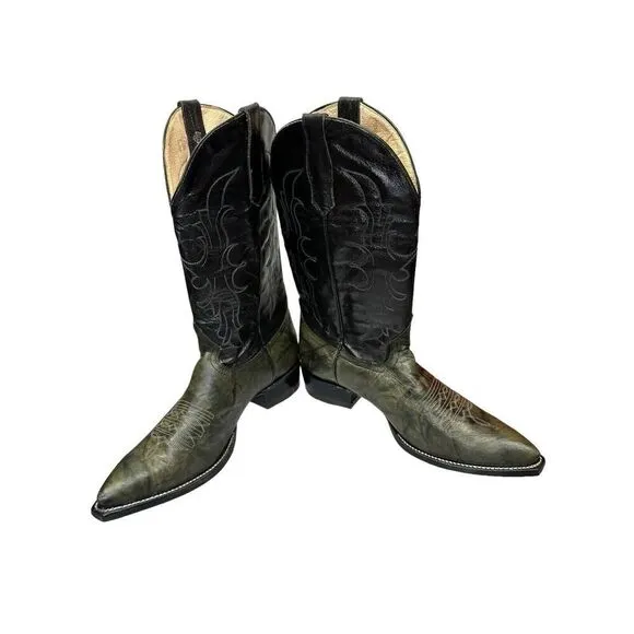 NEW AVICK Genuine leather Green black Western Men boots sz 8