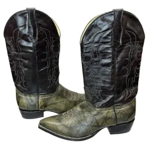 NEW AVICK Genuine leather Green black Western Men boots sz 8