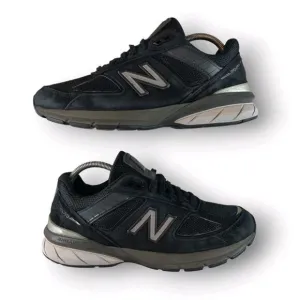New Balance 990v5 Shoes Womens 9.5 Black Gray Suede USA Made W9990BK5 No Insoles