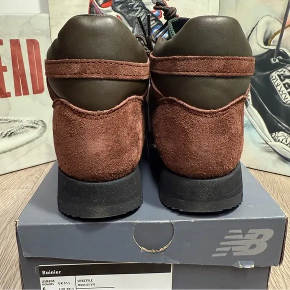 New Balance Rainier Hiking Boots Brown/Green Beef &amp; Broccoli Size 5.5, 6 Men