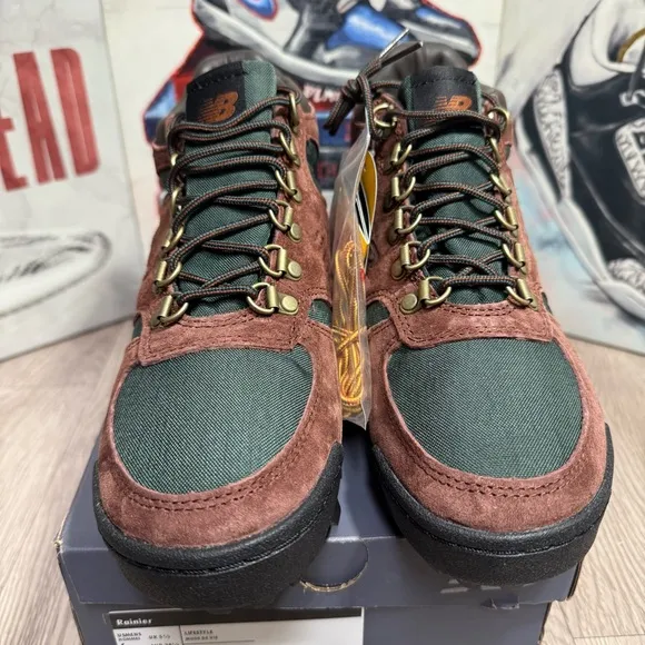 New Balance Rainier Hiking Boots Brown/Green Beef &amp; Broccoli Size 5.5, 6 Men