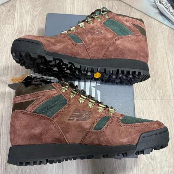 New Balance Rainier Hiking Boots Brown/Green Beef &amp; Broccoli Size 5.5, 6 Men