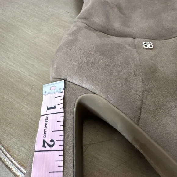 NEW Bandolino Thigh High Tall Boots Heels Suede Side Zipper Almond Toe Brown 9.5