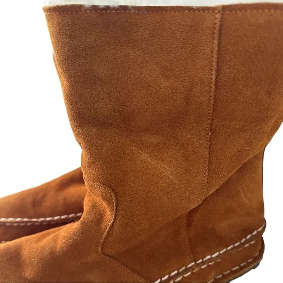 New! Birkenstock Lahti Mink Brown Suede Shearling Fur Boots Moccasin