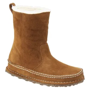 New! Birkenstock Lahti Mink Brown Suede Shearling Fur Boots Moccasin