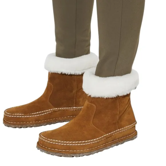 New! Birkenstock Lahti Mink Brown Suede Shearling Fur Boots Moccasin