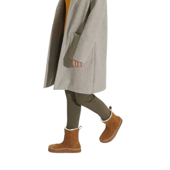 New! Birkenstock Lahti Mink Brown Suede Shearling Fur Boots Moccasin