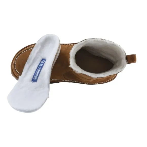 New! Birkenstock Lahti Mink Brown Suede Shearling Fur Boots Moccasin