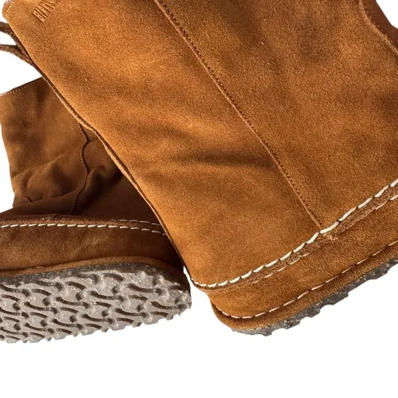 New! Birkenstock Lahti Mink Brown Suede Shearling Fur Boots Moccasin