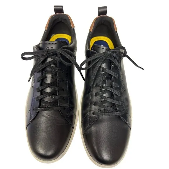 NEW! Cole Haan Grand Cross Court Sneakers Black Tan Leather Shoes Men's Size 12