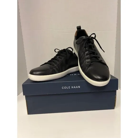 NEW! Cole Haan Grand Cross Court Sneakers Black Tan Leather Shoes Men's Size 12