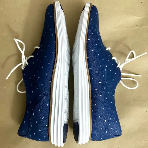 NEW - Cole Haan OriginalGrand Polka Dot Chambray Denim Lace-up Oxford Shoes
