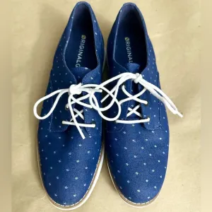NEW - Cole Haan OriginalGrand Polka Dot Chambray Denim Lace-up Oxford Shoes