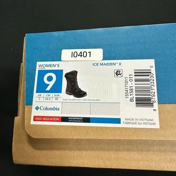 New Columbia Black Ice Maiden II Insulated Waterproof Winter Boots 9
