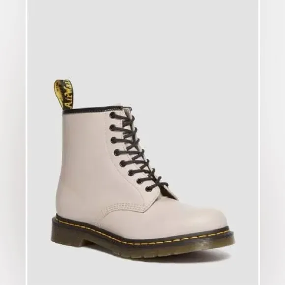 New Dr Martens 1460 Smooth Leather Women Boots Vintage Taupe Size 10 Men Size 9
