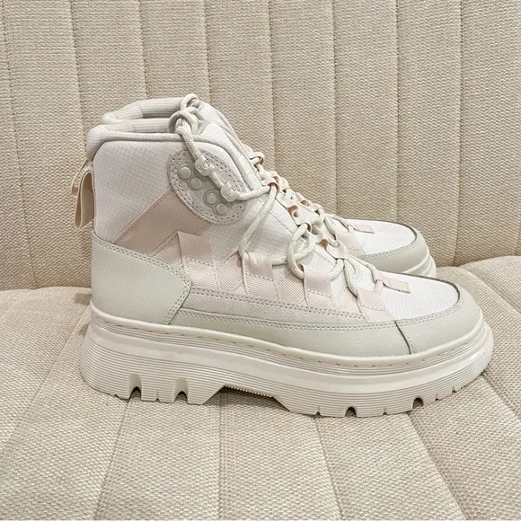 NEW Dr Martens‎ BOURY POLY &amp; LEATHER CASUAL BOOTS Off White Men 8