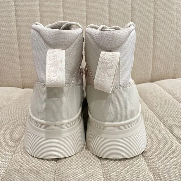 NEW Dr Martens‎ BOURY POLY &amp; LEATHER CASUAL BOOTS Off White Men 8