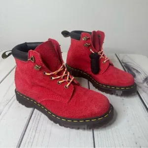 NEW! Dr. Martens 939 Ben Long Nap Suede Hiker Combat Boots RED Sz Women 10 Men 9