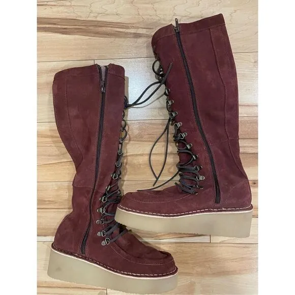 New Free People Ava Tall Lace Up Boots Size 37