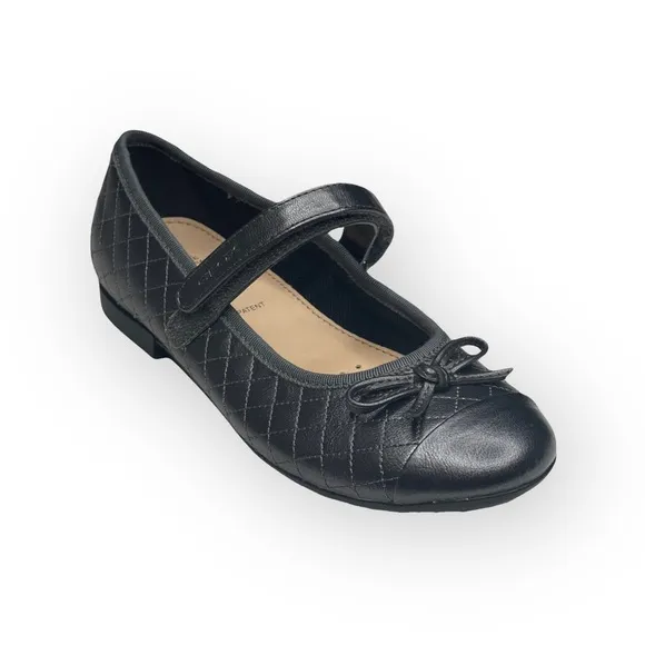 new GEOX 𖣙 Plie Diamond Quilted Mary Jane Ballerina Flat 𖣙 Gunmetal 𖣙 2M 2.5M