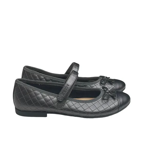 new GEOX 𖣙 Plie Diamond Quilted Mary Jane Ballerina Flat 𖣙 Gunmetal 𖣙 2M 2.5M