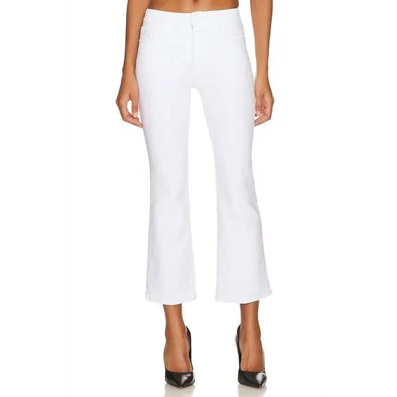 NEW GOOD AMERICAN good legs crop mini boot jean in white001