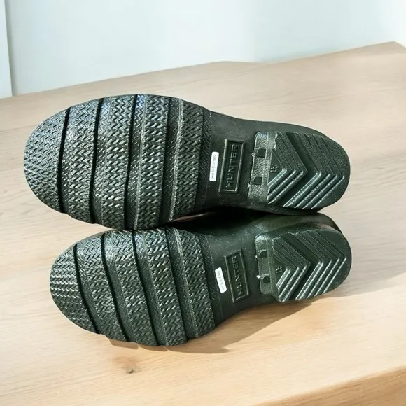 🌻NEW HUNTER Original Hunter Green Shiny Wellington Boots Size 1 Boys / 2 Girls