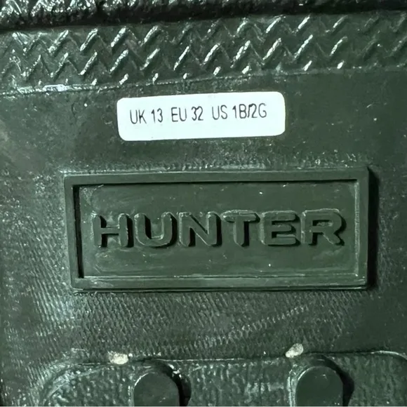 🌻NEW HUNTER Original Hunter Green Shiny Wellington Boots Size 1 Boys / 2 Girls