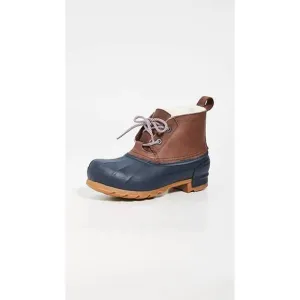 NEW HUNTER women's original short insulated pac boots in burnt sienna/navy